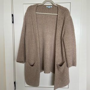 She & Sky Cardigan Sweater Tan Womens Small